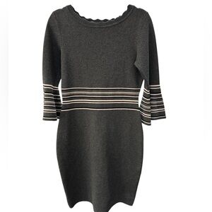 Danny and Nicole Sweater Dress 3/4 Sleeve Black/Cream
